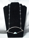 Outstanding Vintage Native American Navajo Spiderweb Turquoise Sterling Silver Necklace Old-Nativo Arts