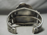 Native American One Of The Most Chunky Damale Turquoise Sterling Silver Coiled Bracelet-Nativo Arts