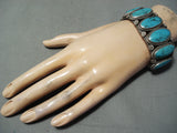 Museum Vintage Native American Navajo Spipderweb Turquoise Sterling Silver Bracelet-Nativo Arts