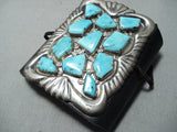 Fabulous Vintage Native American Zuni Sleeping Beauty Turquoise Sterling Silver Bowguard-Nativo Arts