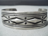 Exceptional Vintage Navajo Sterling Silver Bracelet Native American Old-Nativo Arts
