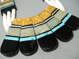 Native American One Of The Biggest Santo Domingo Turquoise Inlay Pearl Necklace-Nativo Arts