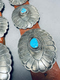 Ben Sandoval Vintage Native American Navajo Turquoise Sterling Silver Concho Belt- 601 Grams-Nativo Arts