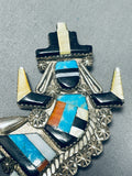 Gary Vacit Vintage Native American Zuni Turquoise Sterling Silver Rainbow Man Pin/pendant-Nativo Arts
