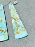 Native American Awesome Santo Domingo Large Turquoise Slab Pendant Earrings-Nativo Arts
