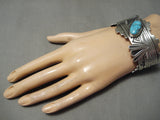 High Grade Vintage Native American Navajo Carico Lake Turquoise Sterling Silver Bracelet-Nativo Arts