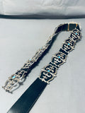 Quality Authentic Vintage Native American Navajo Turquoise Sterling Silver Concho Belt-Nativo Arts