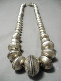 Heaviest Craziest Native American Navajo Sterling Silver Coin Silver Necklace- 435 Grams!-Nativo Arts