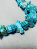 180 Gram Vintage Native American Navajo Chunky Nugget Turquoise Sterling Silver Necklace-Nativo Arts