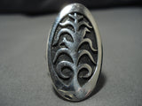 Impressive Vintage Hopi Native American Sterling Silver Ring Old-Nativo Arts