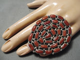Extraordinary Navajo Coral Sterling Silver Ring Native American-Nativo Arts