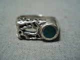 Fantastic Vintage Native American Navajo Inlay Cerrillos Turquoise Sterling Silver Ring-Nativo Arts