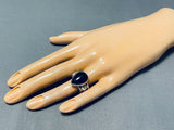 Authentic Vintage Native American Navajo Ben Begaye (d) Black Stone Sterling Silver Ring-Nativo Arts