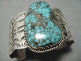 Important Vintage Native American Navajo Blue Thunder Turquoise Sterling Silver Bracelet-Nativo Arts