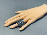 Native American Heavy 21 Gram Vintage Mens Sterling Silver Repoussed Ring-Nativo Arts