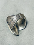 Sturdy Vintage Native American Navajo Turquoise Sterling Silver Ring-Nativo Arts