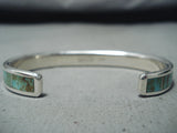 Dazzling Vintage Native American Zuni Cripple Creek Turquoise Sterling Silver Bracelet-Nativo Arts
