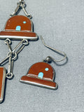 Native American Zuni Pueblo Hogan Village Vintage Sterling Silver Turquoise Necklace Set-Nativo Arts
