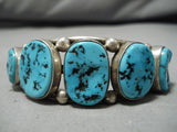 Exceptional Vintage Native American Navajo Jimmy Nez Turquoise Sterling Silver Bracelet Cuff-Nativo Arts