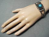 Marvelous Vintage Native American Navajo Bisbee Turquoise Sterling Silver Bracelet Old-Nativo Arts