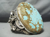 Native American One Of The Biggest Ever #8 Turquoise Hummingbvird Sterling Silver Bracelet-Nativo Arts
