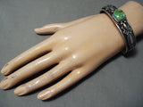 Native American Important Albert Jake Carico Lake Turquoise Sterling Silver Bracelet-Nativo Arts