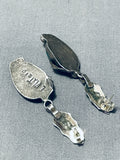 Important Top 100 Artists Vintage Native American Navajo Turquoise Sterling Silver Earrings-Nativo Arts