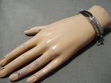 Native American Unique Vintage Sleeping Beauty Turquoise Sterling Silver Bracelet Old-Nativo Arts