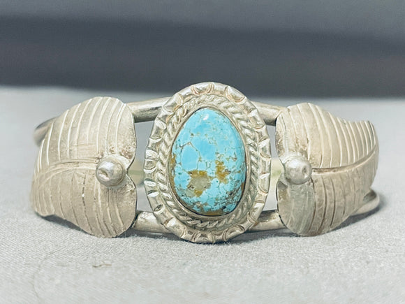 Marvelous Vintage Native American Navajo #8 Turquoise Mine Sterling Silver Bracelet-Nativo Arts