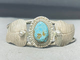 Marvelous Vintage Native American Navajo #8 Turquoise Mine Sterling Silver Bracelet-Nativo Arts