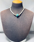 Native American Amazing Vintage Santo Domingo Royston Turquoise Sterling Silver Choker Necklace-Nativo Arts