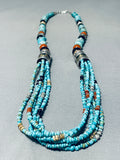 Native American Authentic Singer Rare Turquoise Sterling Silver Necklace-Nativo Arts