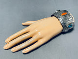 Bisbee Turquoise Mine Vintage Native American Navajo Concho Sterling Silver Bracelet-Nativo Arts