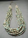 Museum Vintage Native American Navajo Royston Turquoise Sterling Silver Necklace Old-Nativo Arts