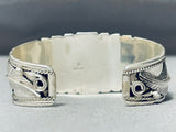 Darrell Morgan Vintage Native American Navajo Royston Turquoise Sterling Silver Bracelet-Nativo Arts