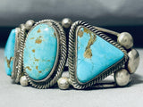 Heavy Martinez Vintage Native American Navajo Very Rare #8 Turquoise Sterling Silver Bracelet-Nativo Arts