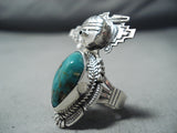 Fascinating Navajo Royston Turquoise Sterling Silver Ring Native American-Nativo Arts