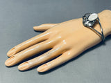 Marvelous Vintage Native American Navajo Mother Of Pearl Sterling Silver Bracelet-Nativo Arts
