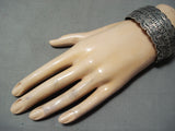 Important Native American Navajo Tillie Jon Detailed Sterling Silver Bracelet-Nativo Arts