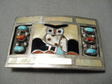 Important Vintage Native American Zuni Filbert Gasper Turquoise Sterling Silver Buckle Old-Nativo Arts