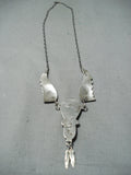 Marie Thompson Vintage Native American Navajo Sleeping Beauty Turquoise Sterling Silver Necklace-Nativo Arts
