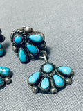 Wonderful Vintage Native American Zuni Turquoise Sterling Silver Earrings-Nativo Arts