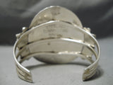 Impressive Vintage Navajo Turquoise Cluster Sterling Silver Bracelet Native American-Nativo Arts