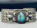 Fabulous Vintage Native American Navajo Red Mountain Turquoise Sterling Silver Bracelet-Nativo Arts