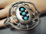 Special Vintage Native American Navajo Sleeping Beauty Turquoise Sterling Silver Bracelet Old-Nativo Arts