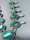 Rare Vintage Native American Navajo Cerrillos Turquoise Sterling Silver Squash Blossom Necklace-Nativo Arts