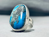 Rare Turquoise Vintage Native American Navajo Sterling Silver Chunky Ring-Nativo Arts