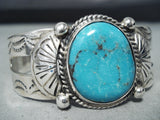 Marie Thompson Navajo Turquoise Sterling Silver Bracelet Native American-Nativo Arts