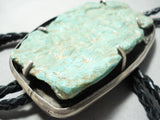One Of The Largest Royston Turquoise Vintage Native American Navajo Sterling Silver Bolo-Nativo Arts