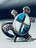 Native American Bisbee Turquoise Vintage Navajo Turquoise Sterling Silver Ring Old-Nativo Arts